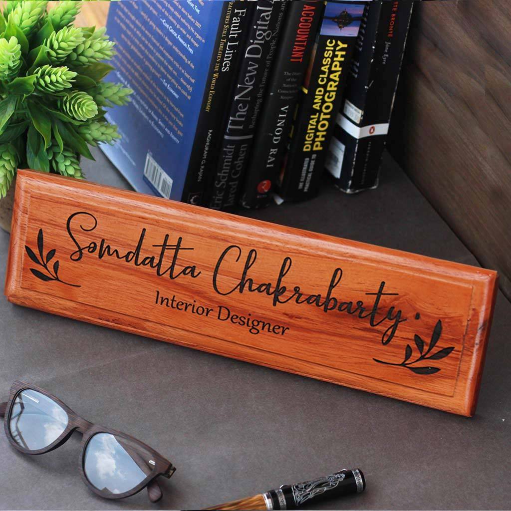 Personalized Wooden Nameplate for Interior Designers