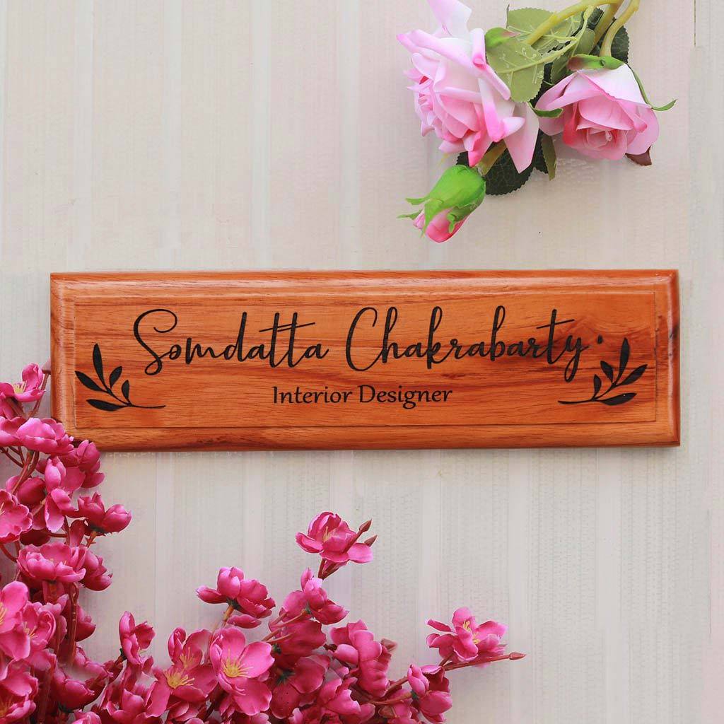 Personalized Wooden Nameplate for Interior Designers - Image 2