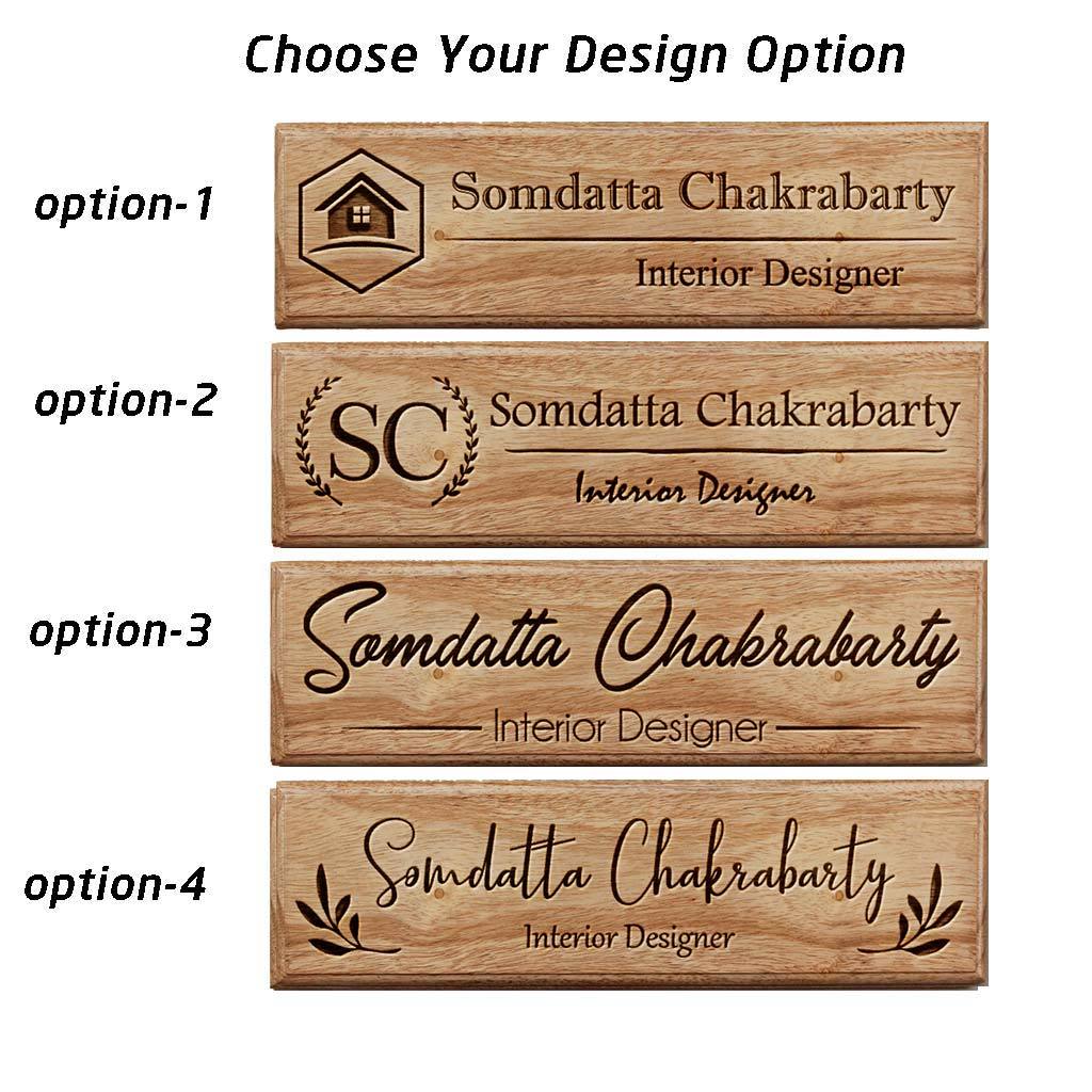 Personalized Wooden Nameplate for Interior Designers - Image 3