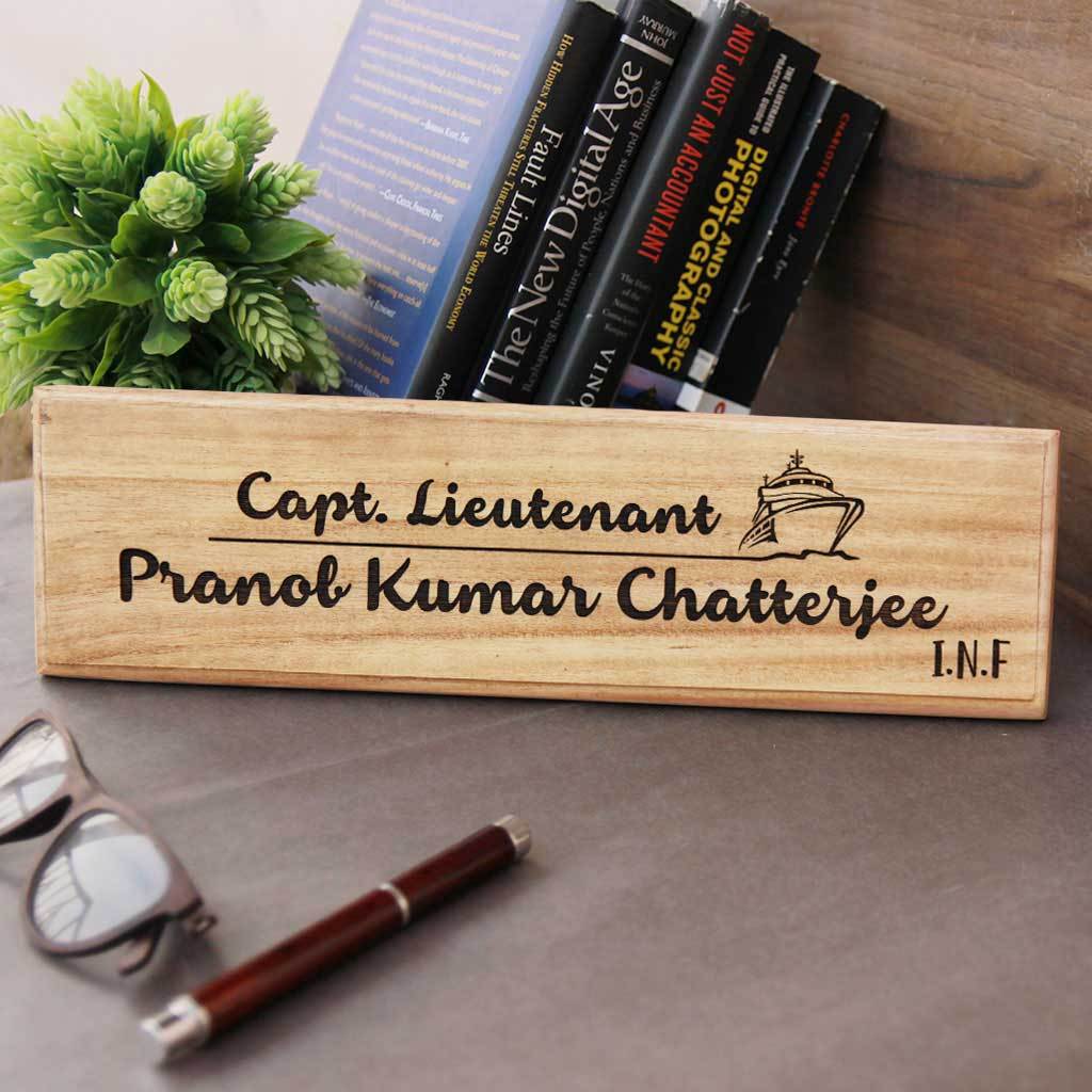 Personalized Wooden Name Plates for Navy Officers