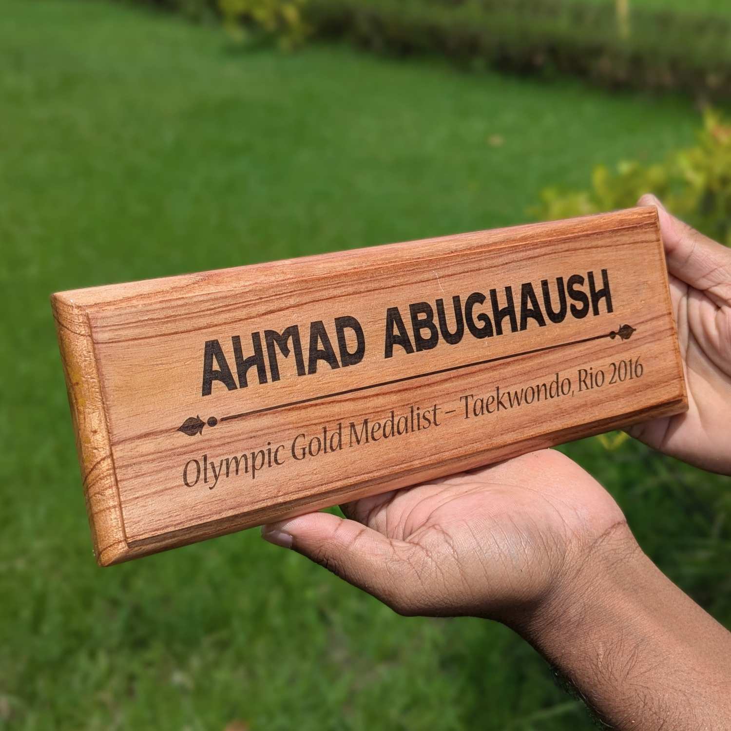 Personalized Wooden Nameplate for Office with Designation - Image 5