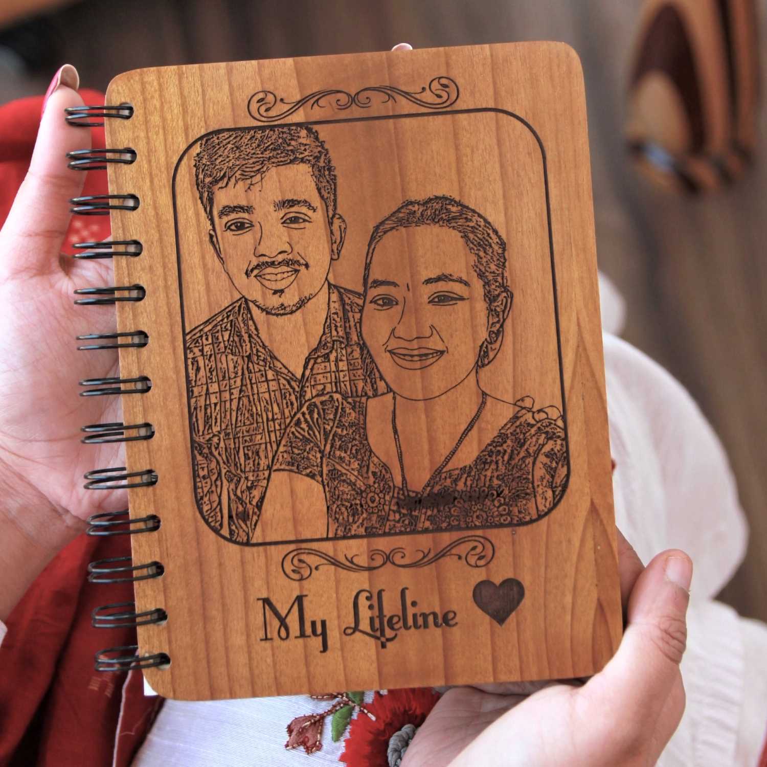 Personalized Wooden Notebook for Couples | A New Journey Together - Image 2
