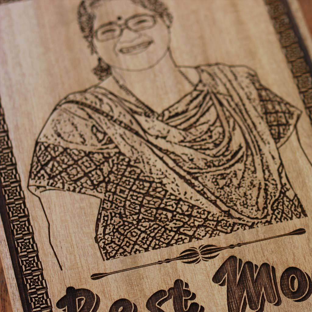 Birthday Gift For Mom | Custom Engraved Best Mom Wooden Frame - Image 4