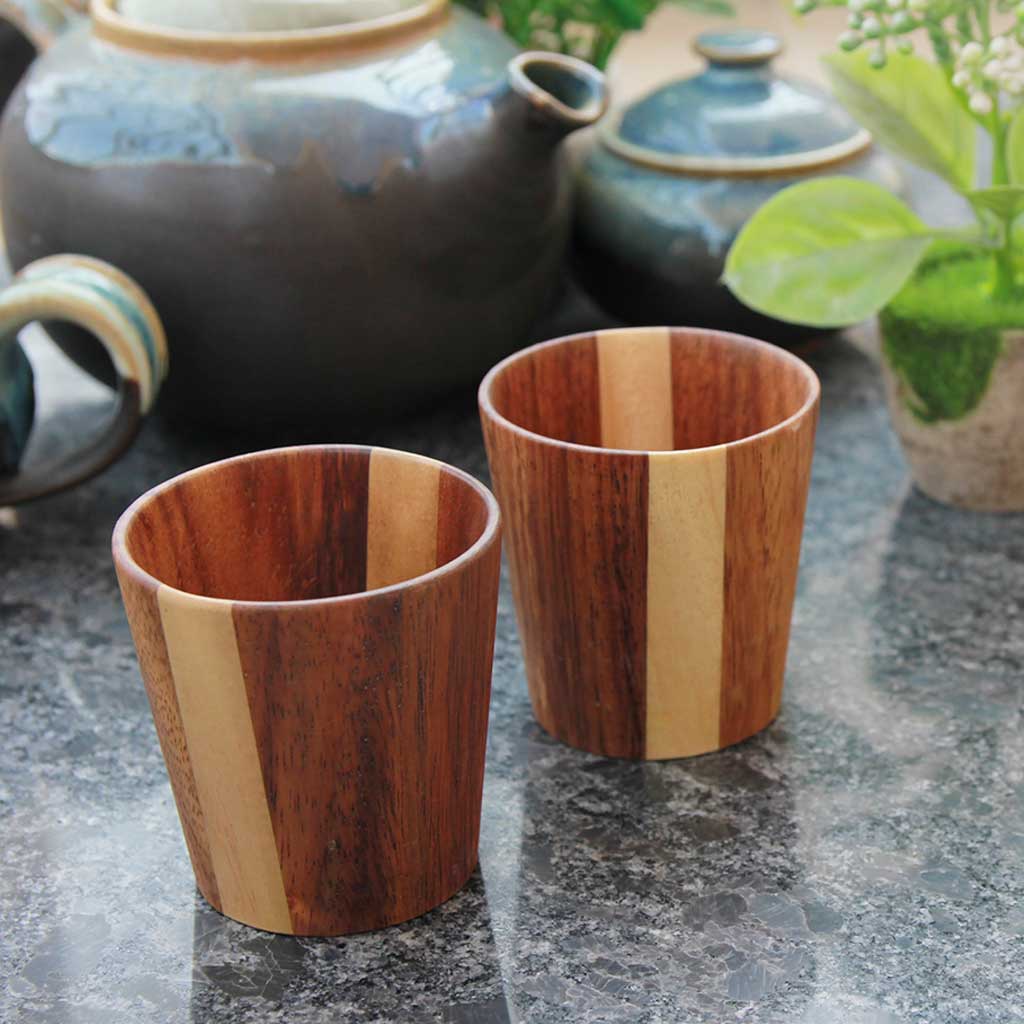 Personalized Wooden Tea & Coffee Cup Set - Image 11