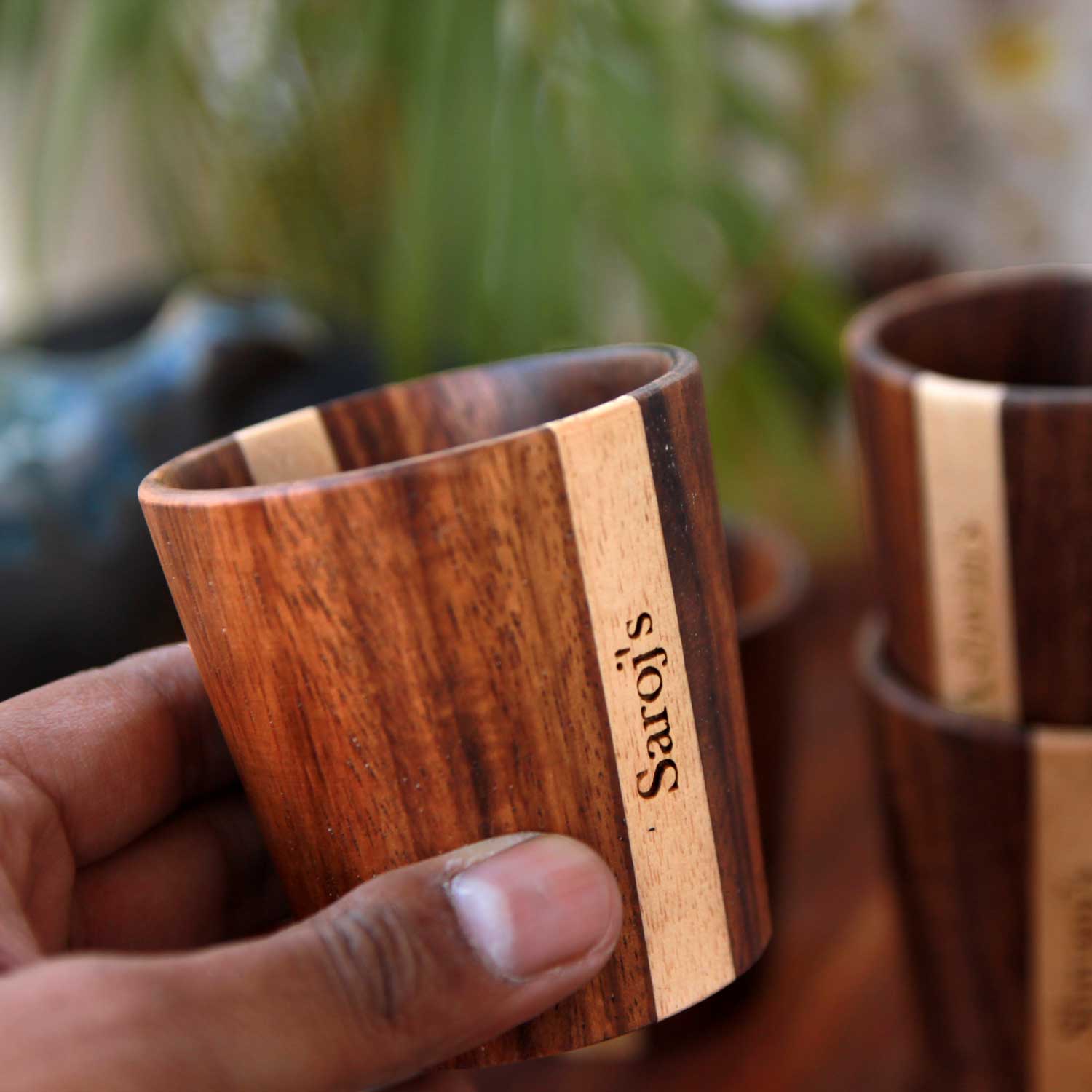 Personalized Wooden Tea & Coffee Cup Set - Image 5
