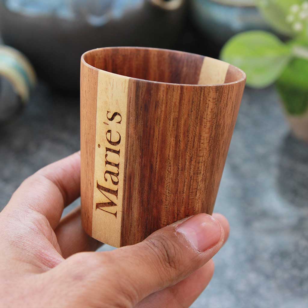 Personalized Wooden Tea & Coffee Cup Set - Image 8