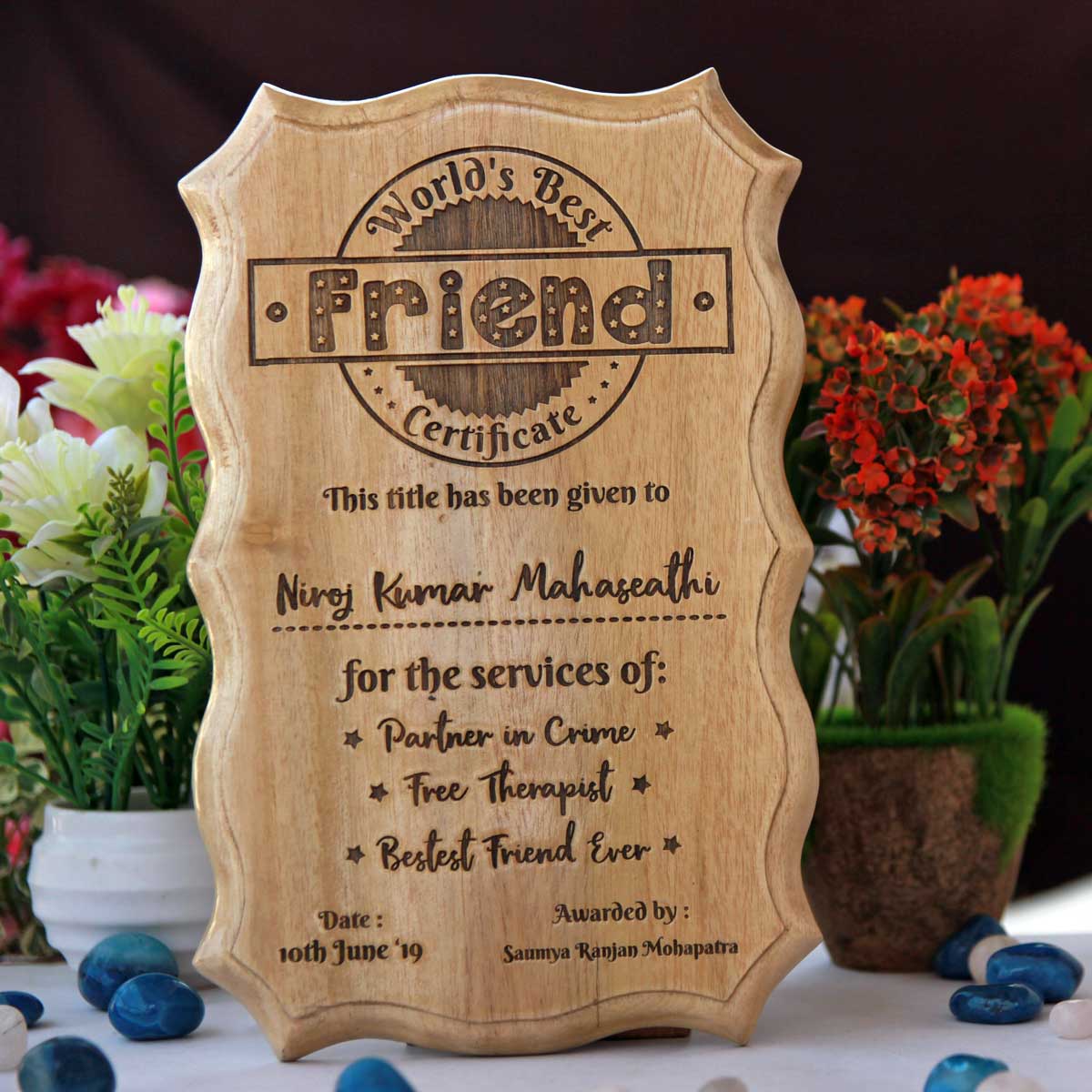 Personalized World's Best Friend Wooden Certificate - Image 5