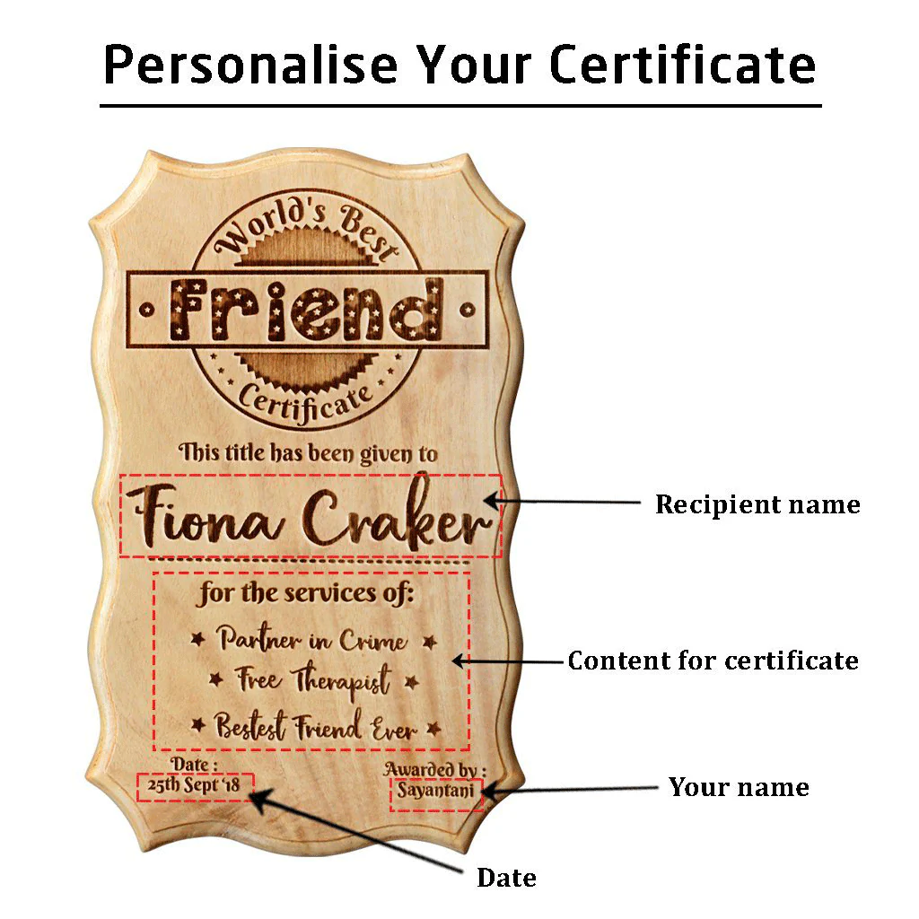 Personalized World's Best Friend Wooden Certificate - Image 6
