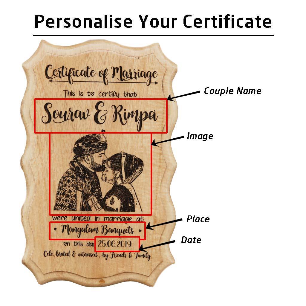 Photo Engraved Wooden Marriage Certificate - Image 5