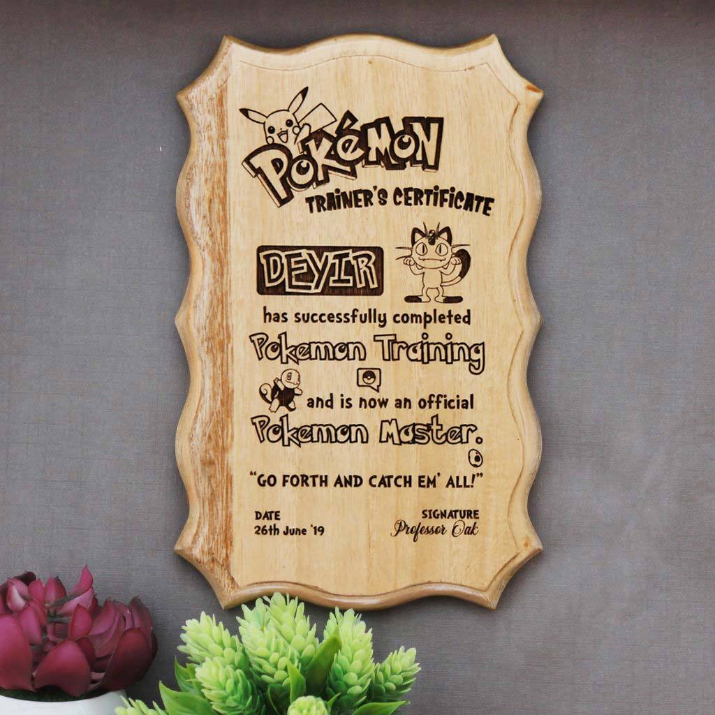 Pokemon Awards: Pokemon Master Wooden Certificate - Image 2