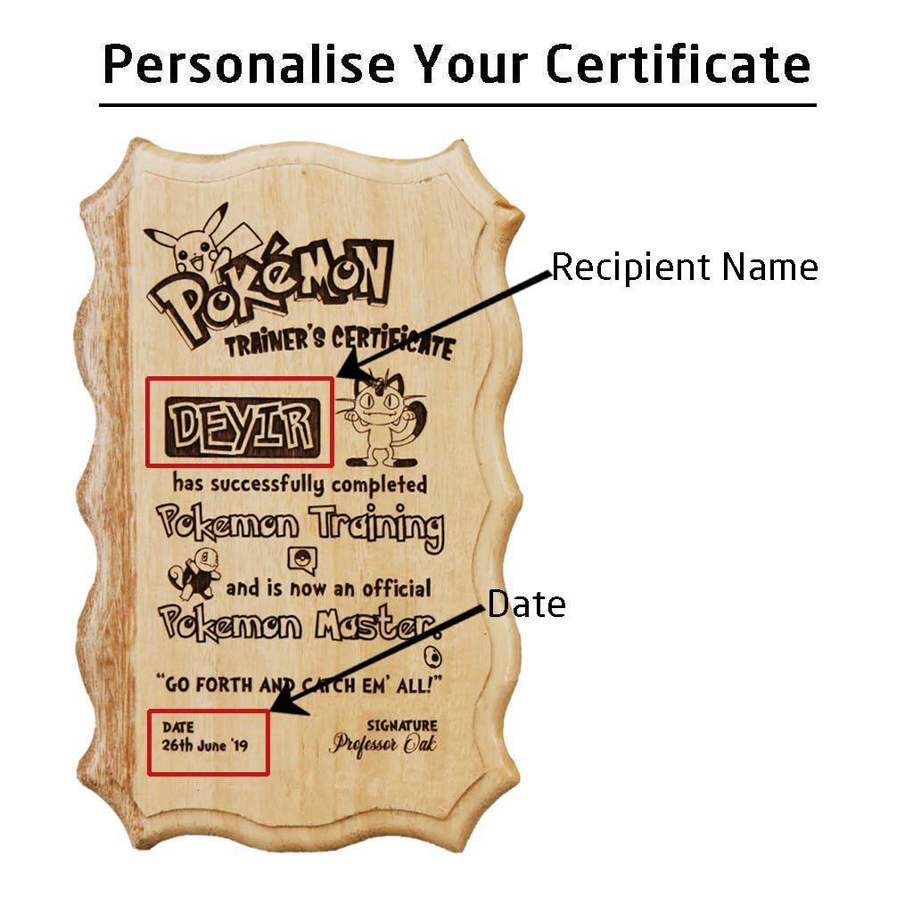 Pokemon Awards: Pokemon Master Wooden Certificate - Image 3