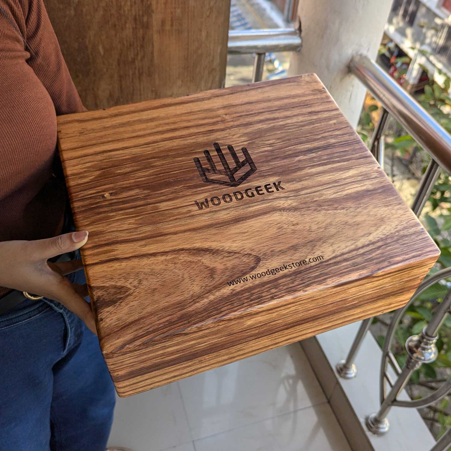 Premium Teak Wood Box With Custom Engraving | 14x14x4 inch - Image 11