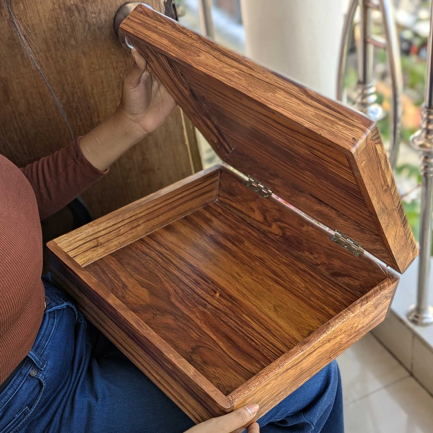 Premium Teak Wood Box With Custom Engraving | 14x14x4 inch - Image 8