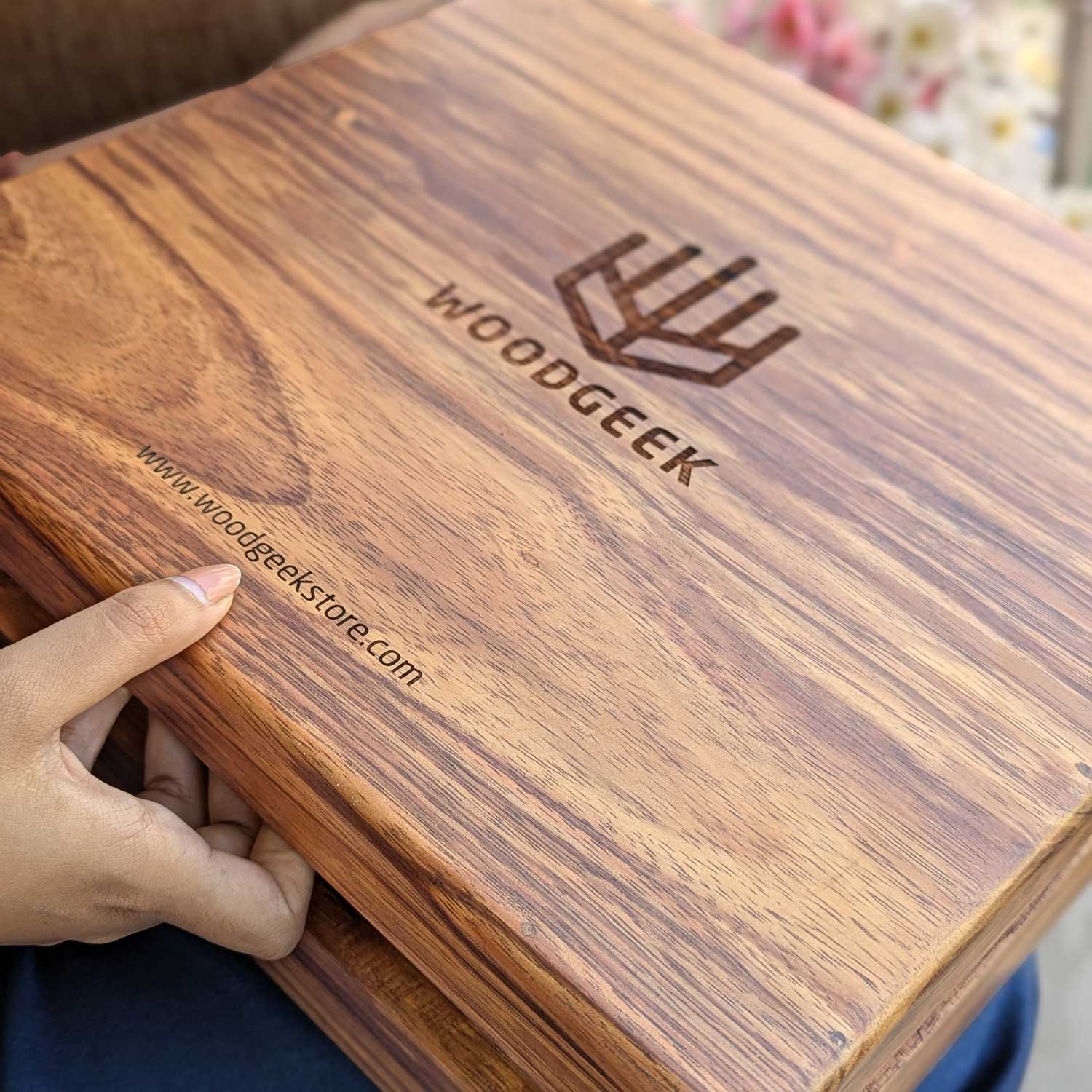 Premium Teak Wood Box With Custom Engraving | 14x14x4 inch - Image 9