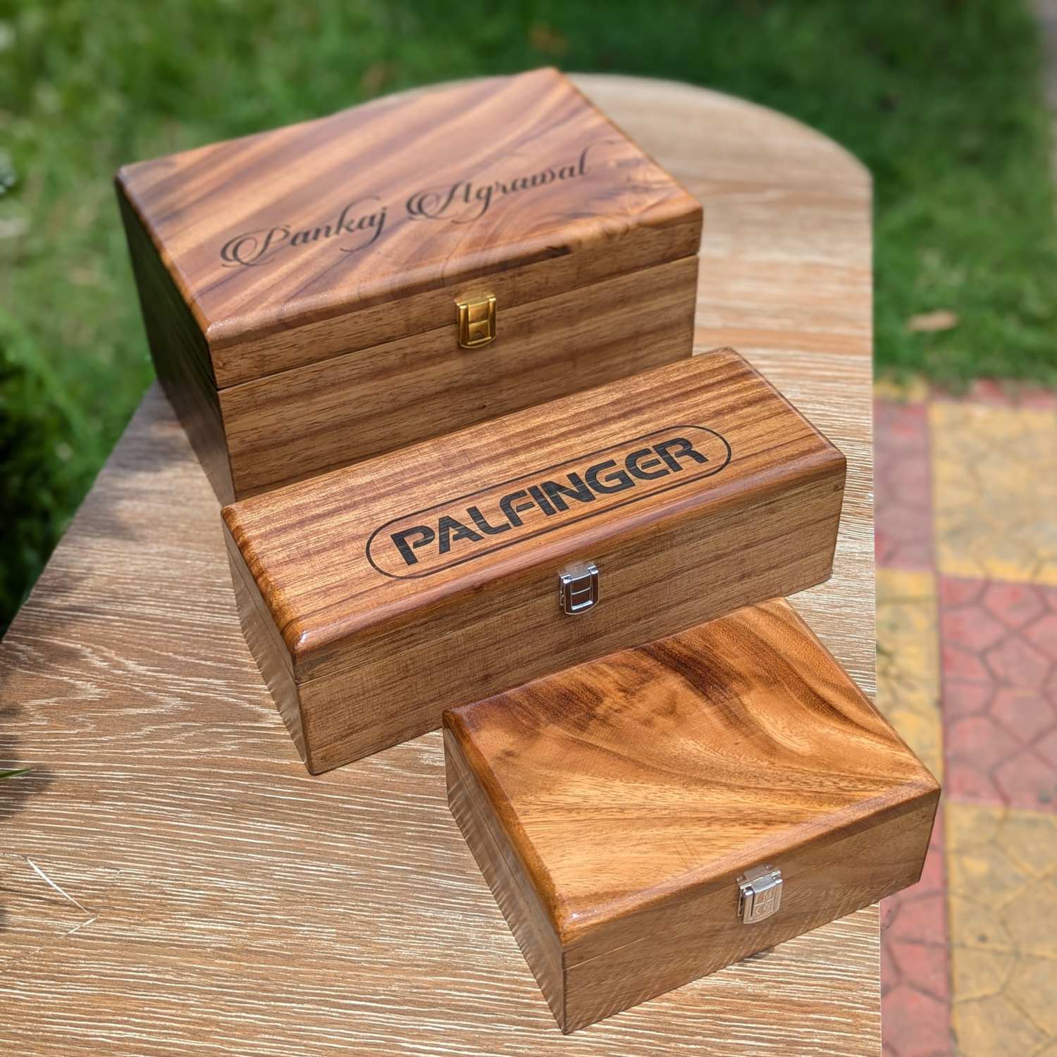 Large Premium Teak Wood Box With Custom Engraving | 17 x 10 x 5 inch - Image 6