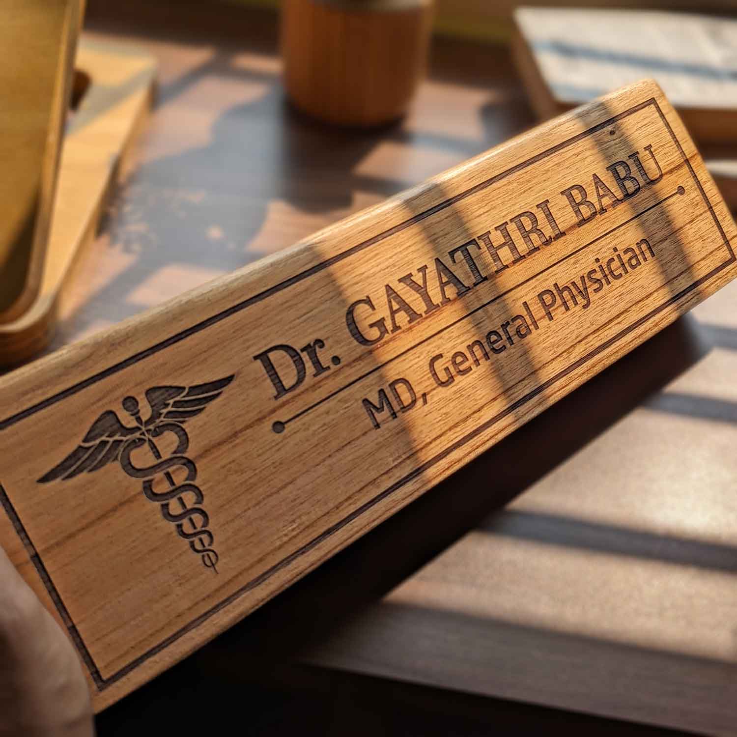 Professional Customized Triangular Desk Nameplate | Engraved with Logo & Designation - Image 13