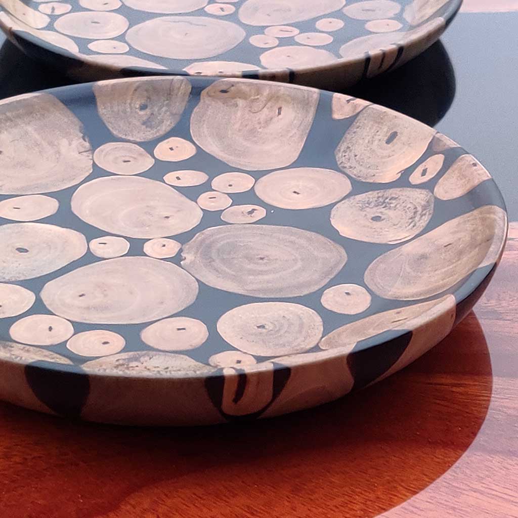 Reclaimed Wood & Epoxy Resin Side Plate Set | Handmade Wooden Plates - Image 5