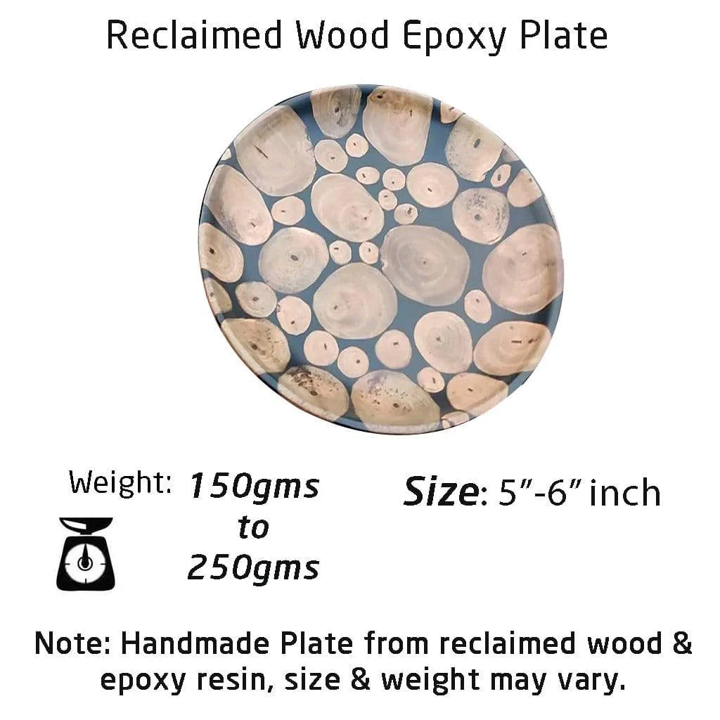 Reclaimed Wood & Epoxy Resin Side Plate Set | Handmade Wooden Plates - Image 6