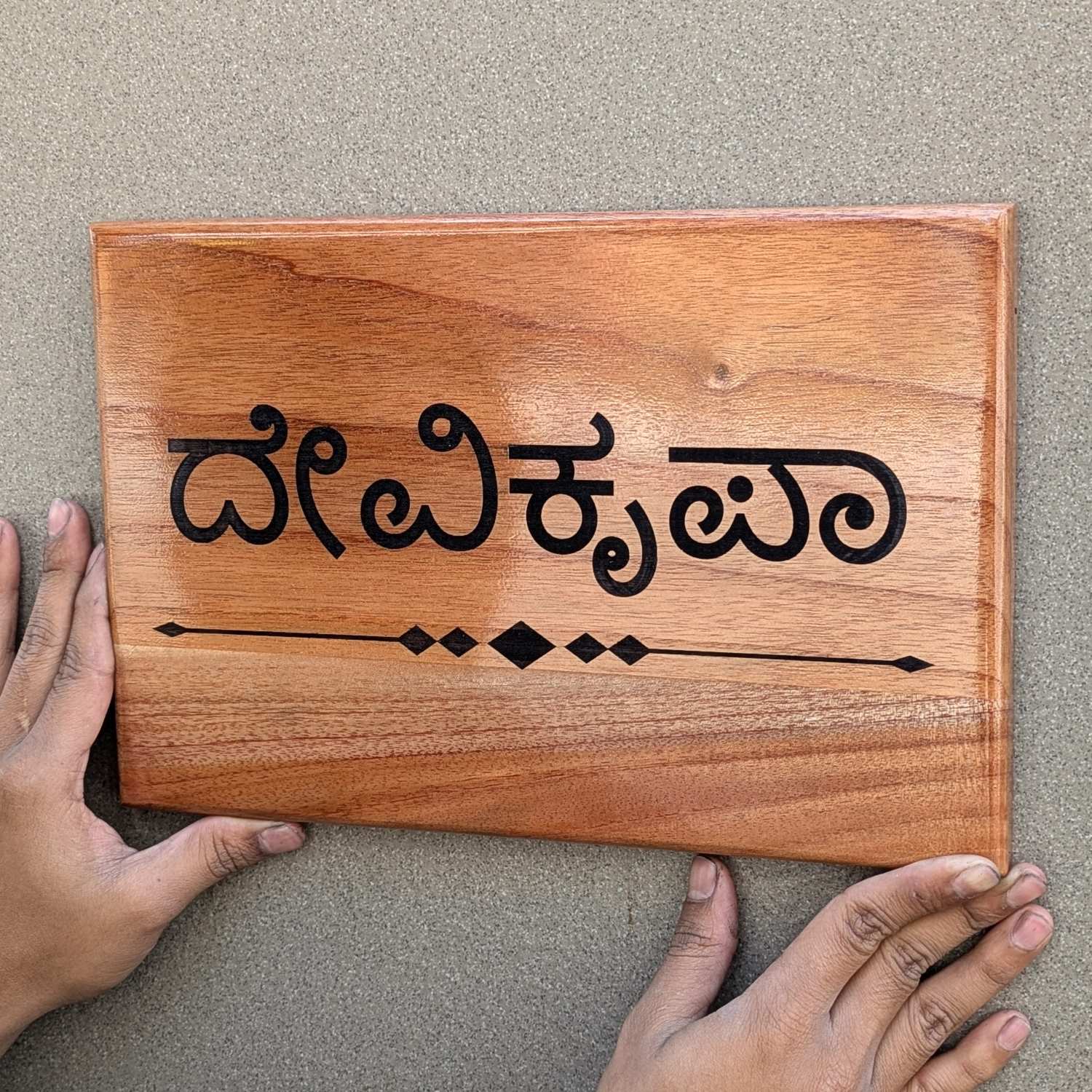 Rectangular Minimalist Modern Wood Nameplate Customized For Home & Office - Image 12
