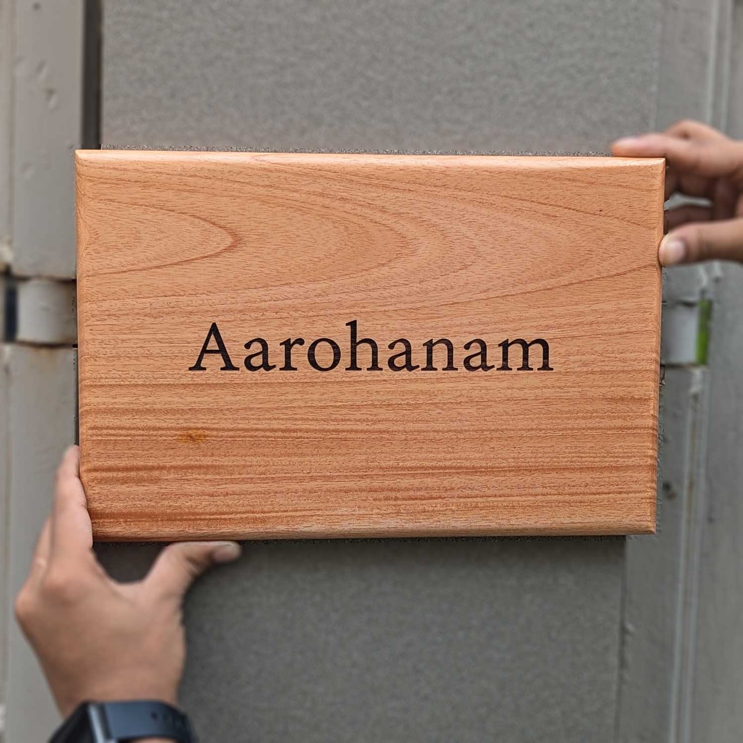 Rectangular Minimalist Modern Wood Nameplate Customized For Home & Office - Image 13