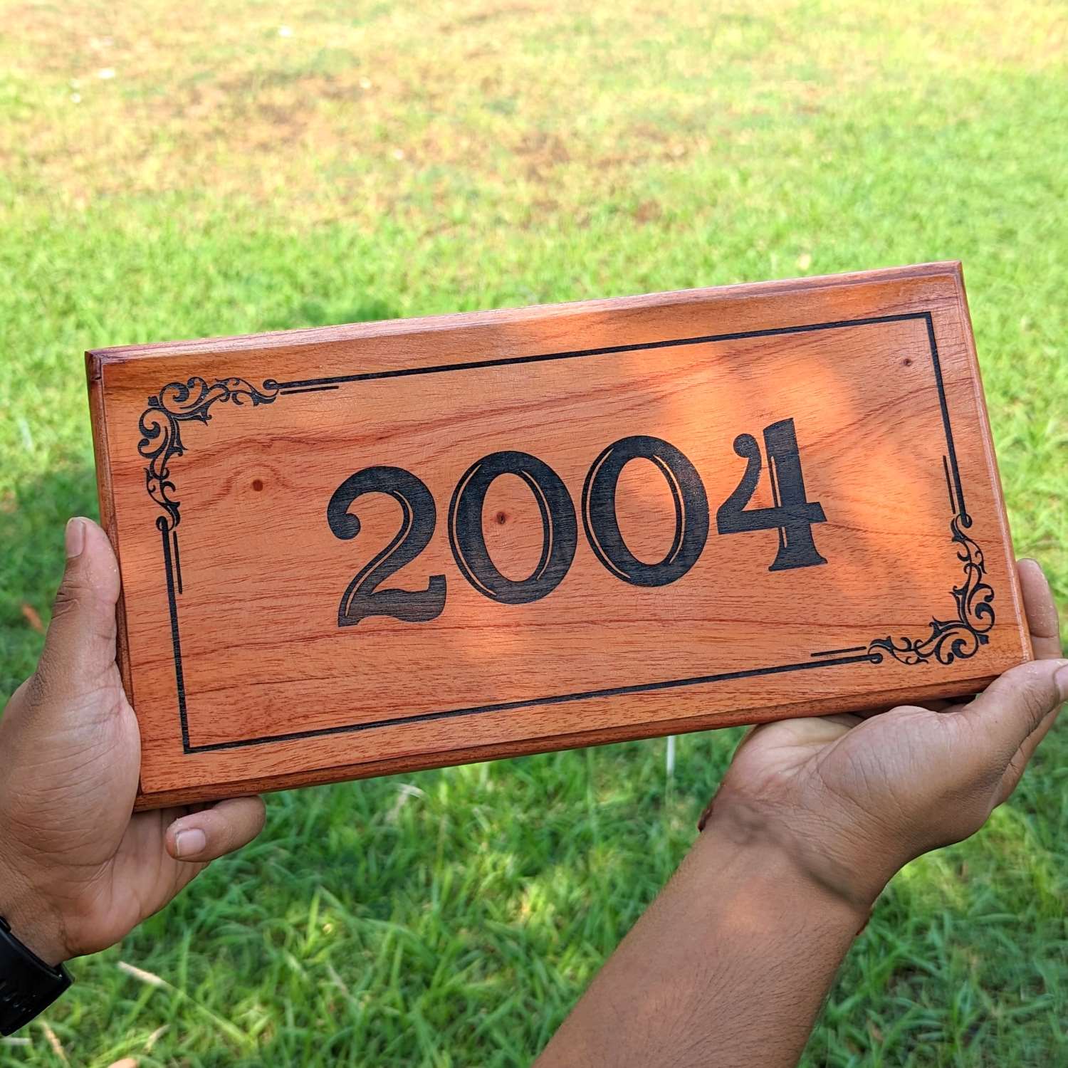 Rectangular Minimalist Modern Wood Nameplate Customized For Home & Office - Image 14