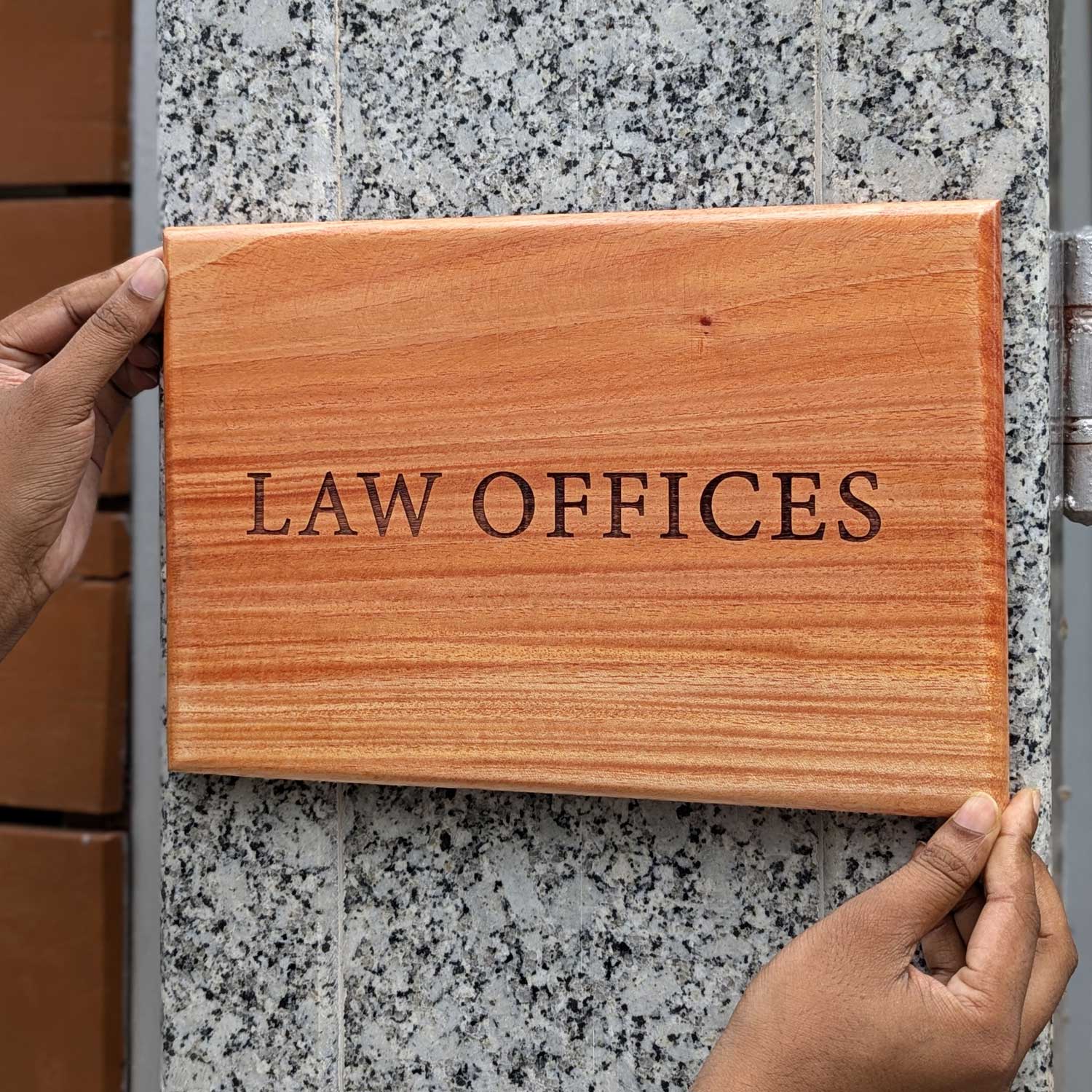 Rectangular Minimalist Modern Wood Nameplate Customized For Home & Office - Image 15