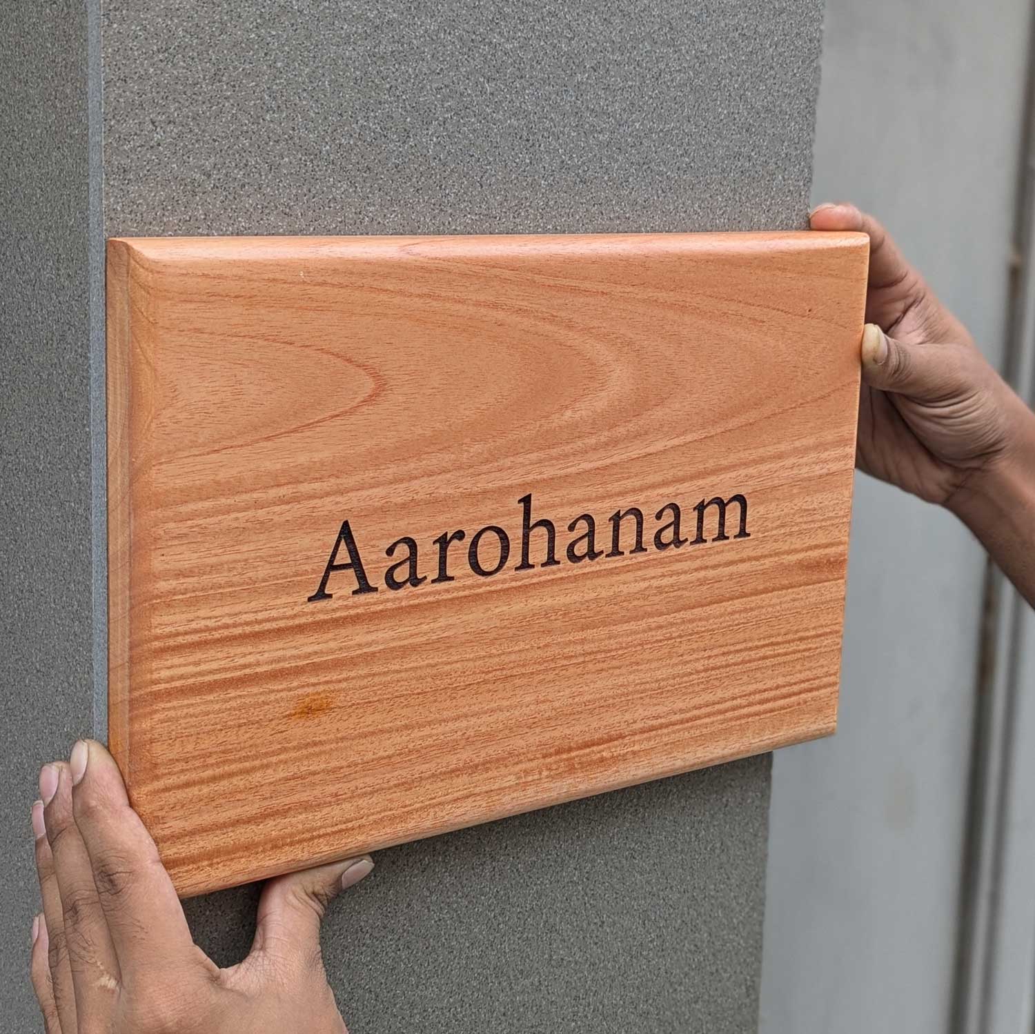 Rectangular Minimalist Modern Wood Nameplate Customized For Home & Office - Image 16