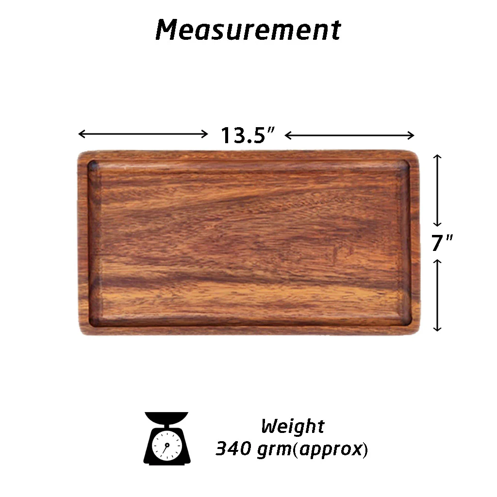 Rectangular Wooden Serving Tray | Minimalist Wood Decorative Tray - Image 3