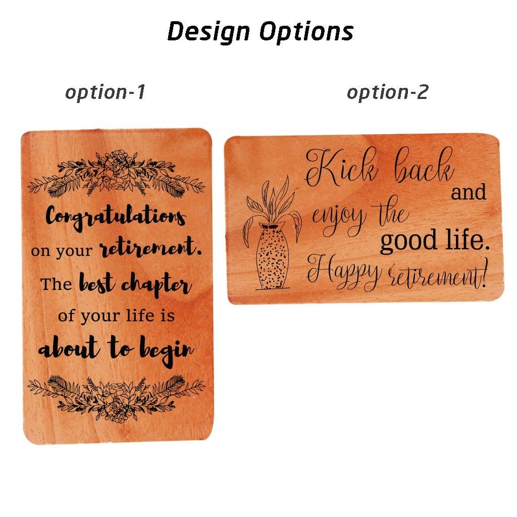 Retirement Card: Set Of Personalized Wooden Cards - Image 4