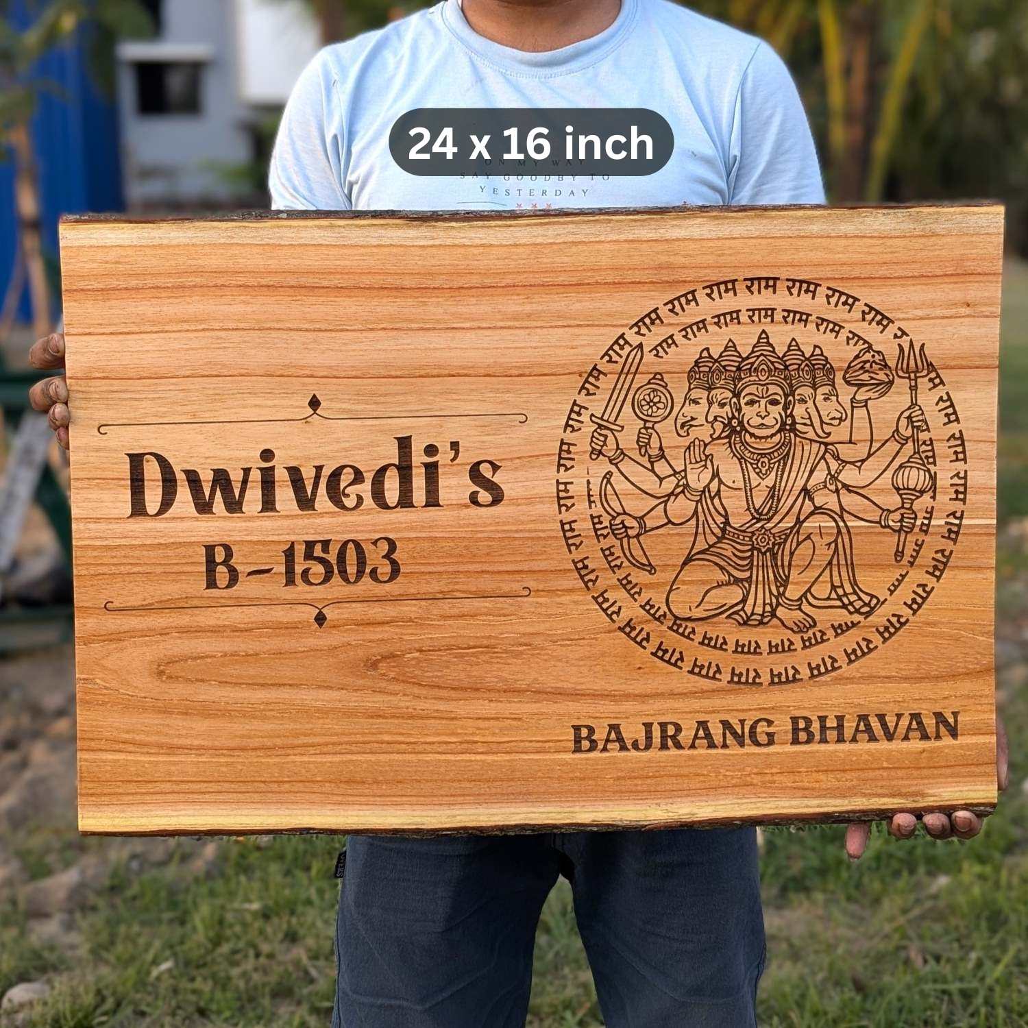 Rustic Rectangular Large Natural Wood Sign For Home | Custom Engraved - Image 12