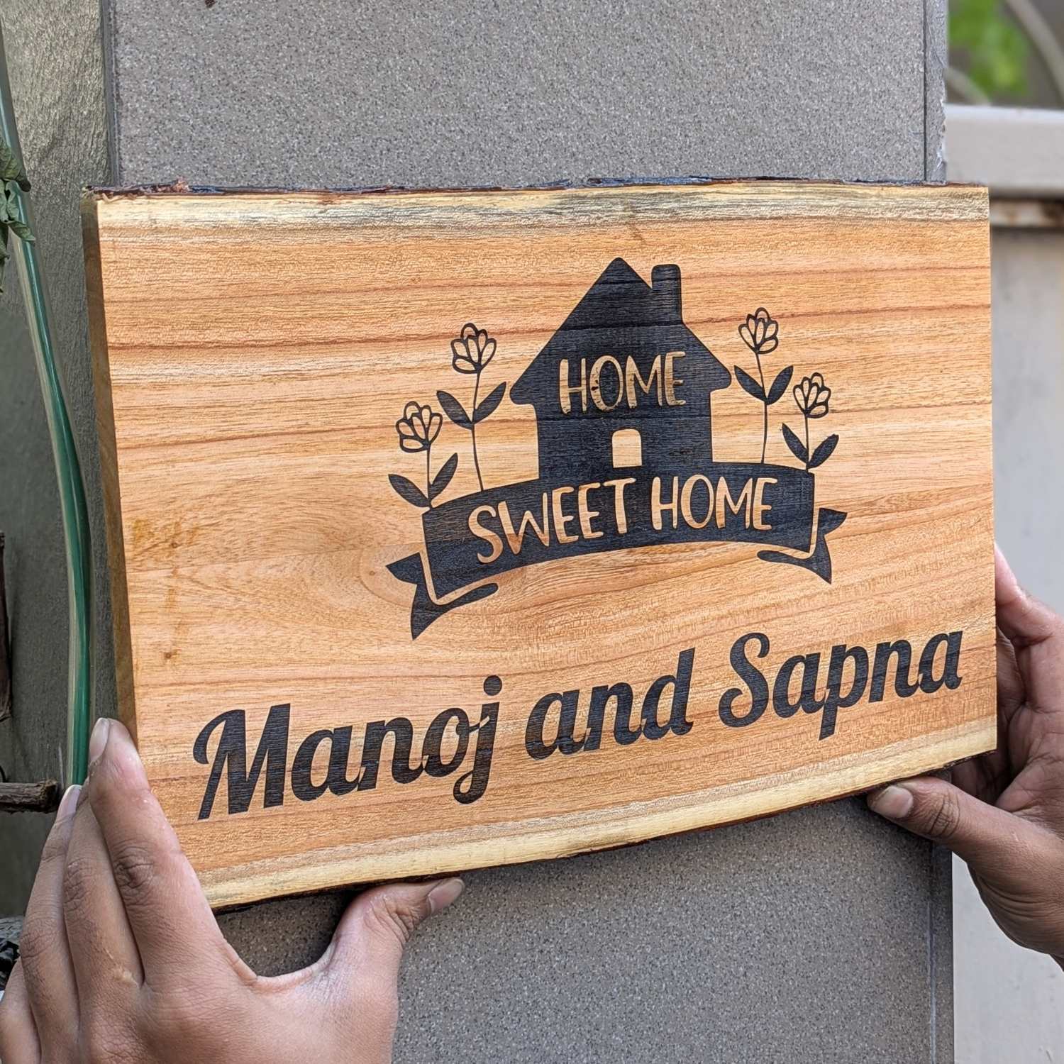 Rustic Rectangular Large Natural Wood Sign For Home | Custom Engraved - Image 2