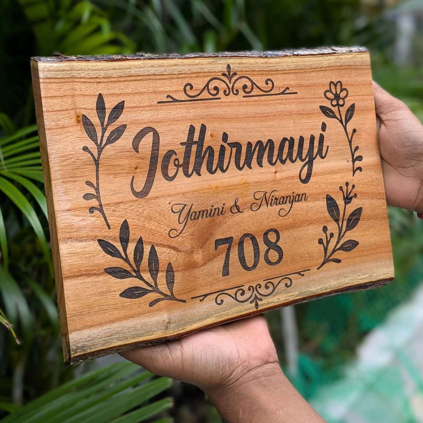 Rustic Rectangular Large Natural Wood Sign For Home | Custom Engraved - Image 3
