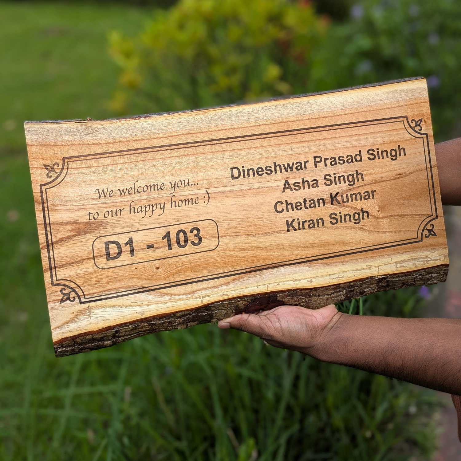 Rustic Rectangular Large Natural Wood Sign For Home | Custom Engraved - Image 5