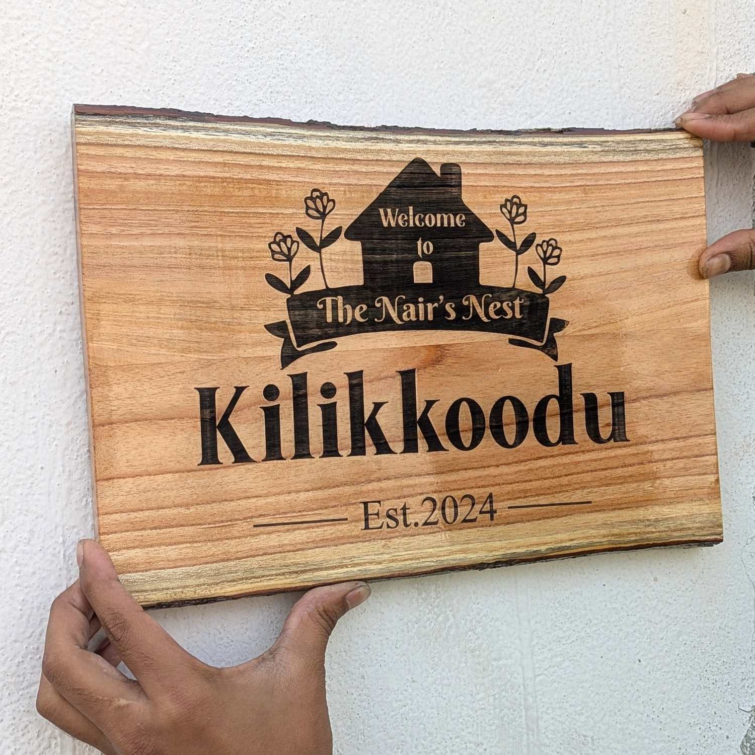 Rustic Rectangular Large Natural Wood Sign For Home | Custom Engraved - Image 7