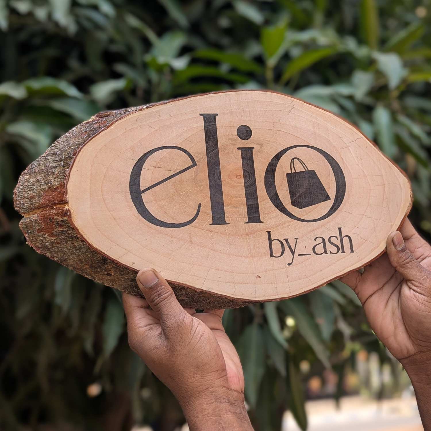 Rustic Natural Wood Logo Sign | Engraved Wood Nameplate for Office & Cafe - Image 7