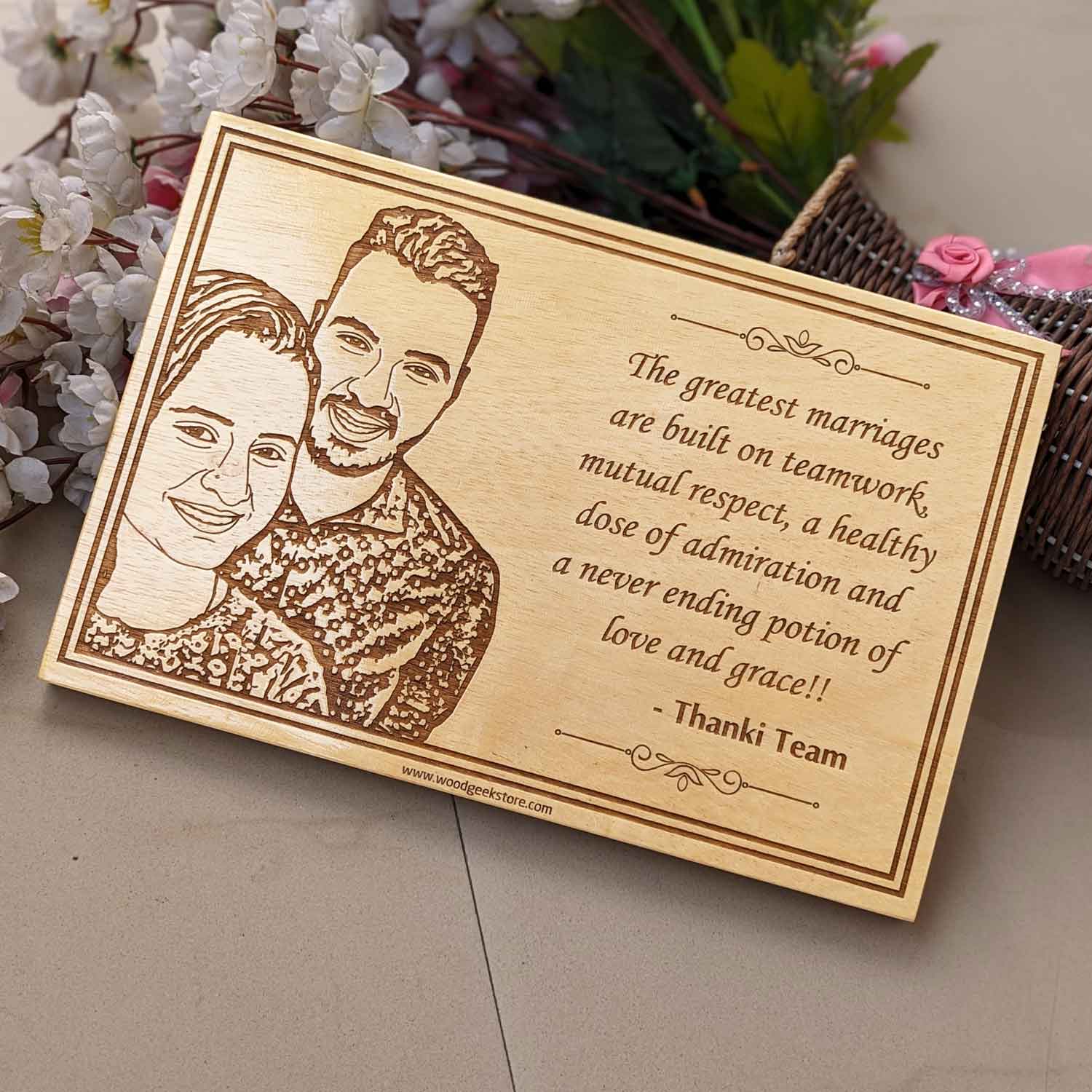 Secret Of Marriage Wood Frame - Teamwork, Respect, Admiration | Wedding Gift - Image 2