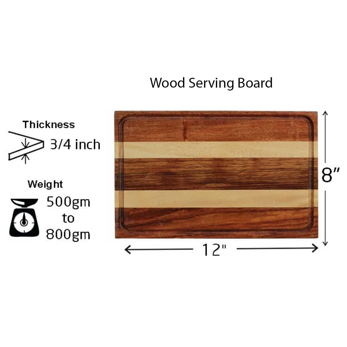 Gift Set: 4 Wooden Tea & Coffee Cups & Wood Serving Board - Image 9