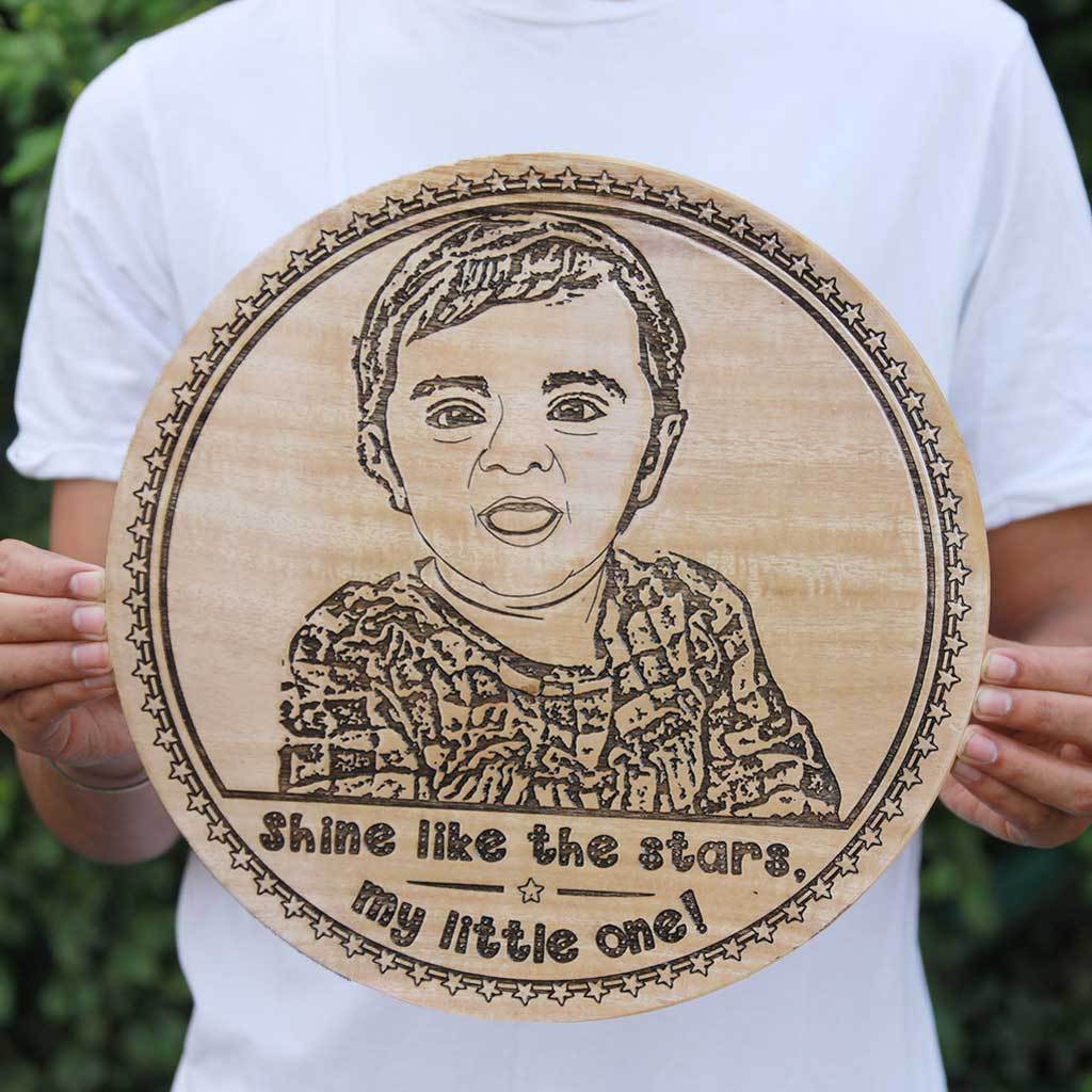 Shine Like The Stars, My Little One Engraved Wooden Frame