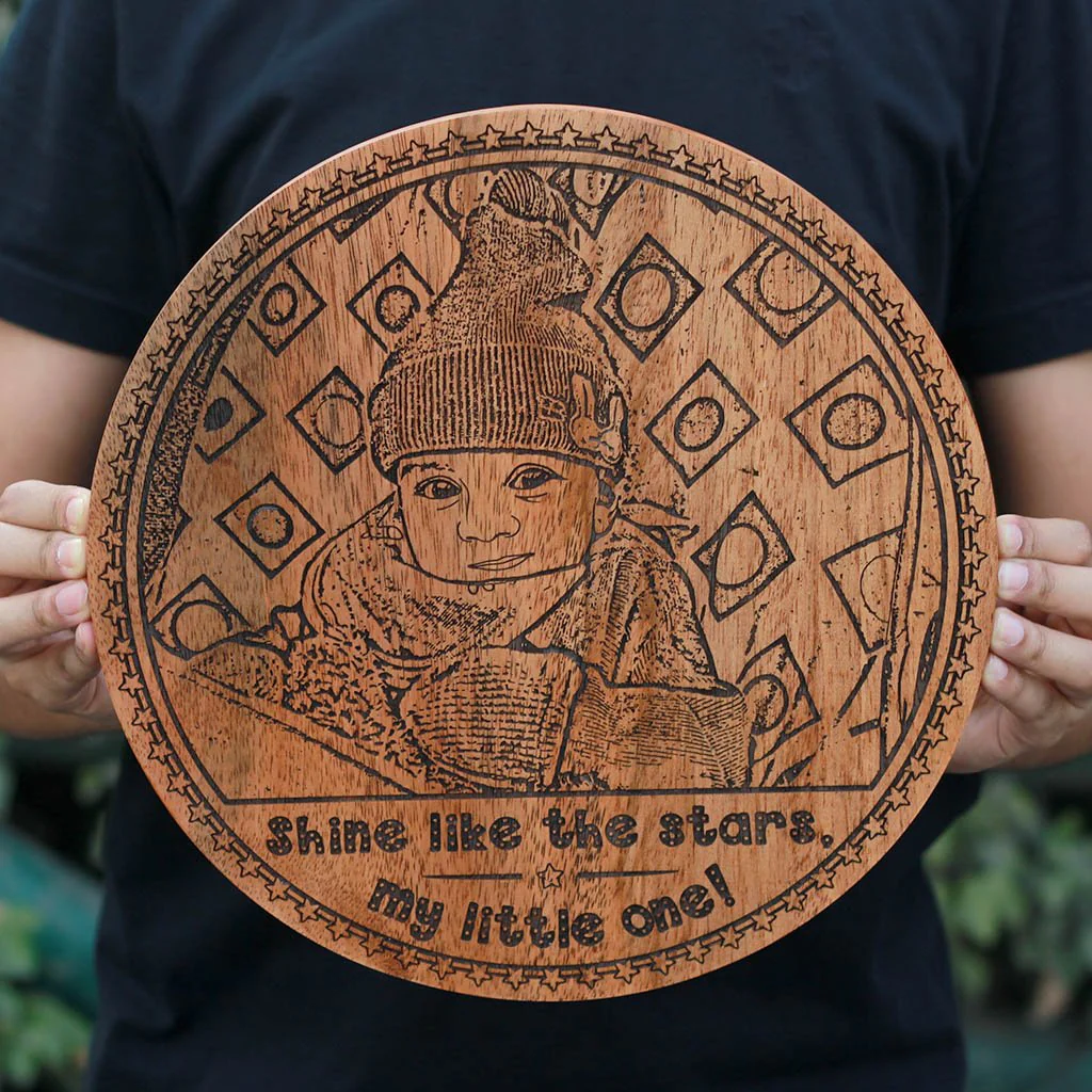 Shine Like The Stars, My Little One Engraved Wooden Frame - Image 2