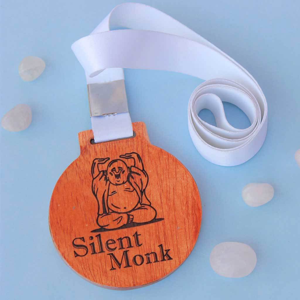 Silent Monk Wooden Medal