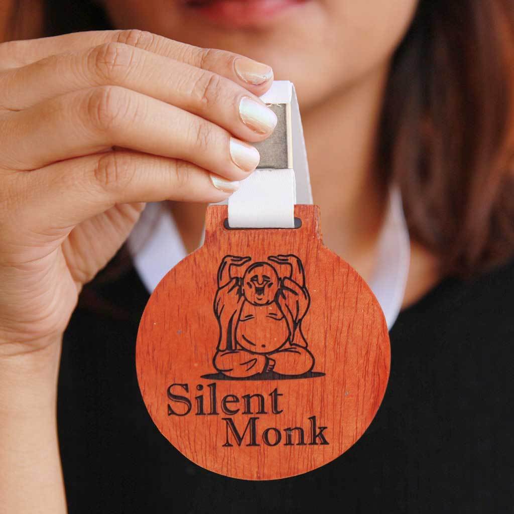 Silent Monk Wooden Medal - Image 2