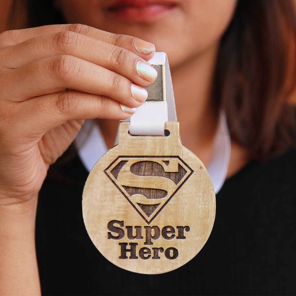Super Hero Wooden Medal - Image 2