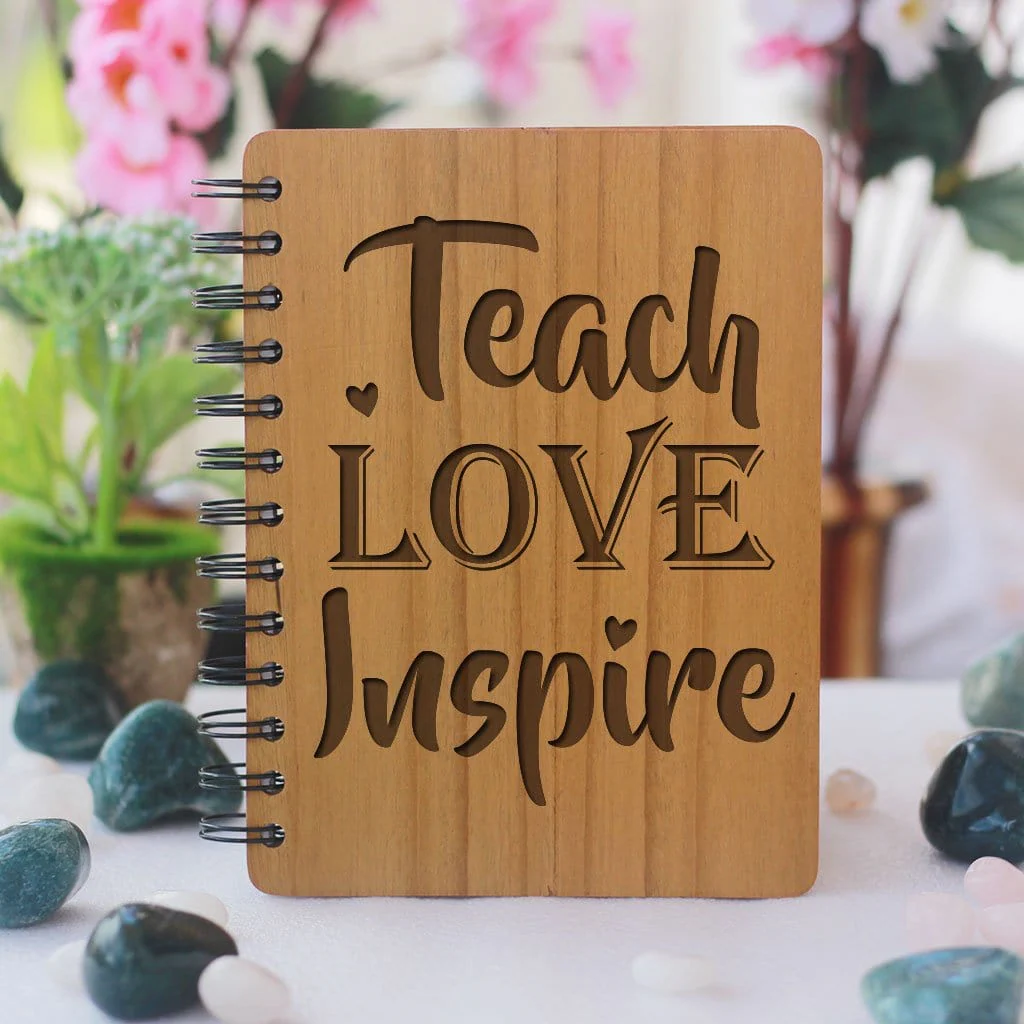 Teach Love Inspire - Personalized Wooden Notebook - Image 3