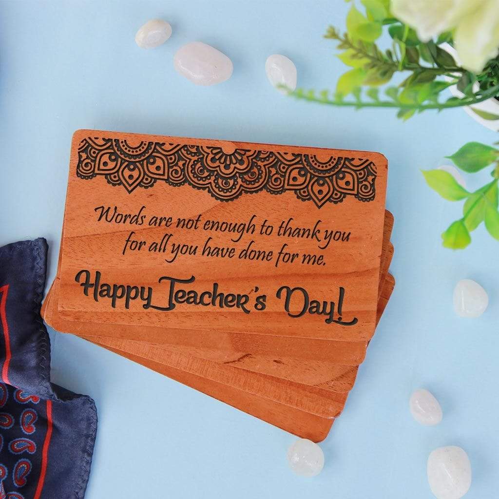 Wooden Cards for Teachers : Set of Custom Greeting Cards for Teachers - Image 2