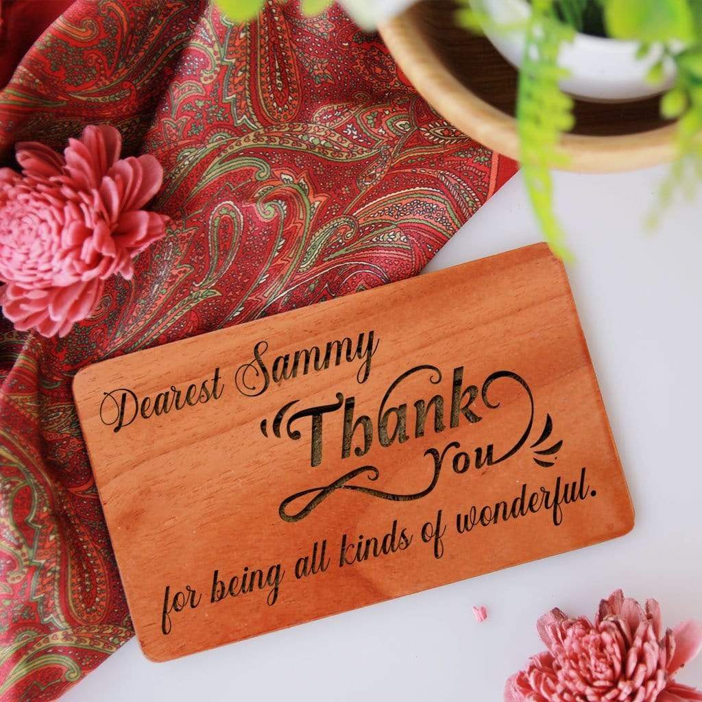 Thank You Cards - Set Of Wooden Cards Engraved With Thank You Note - Image 2