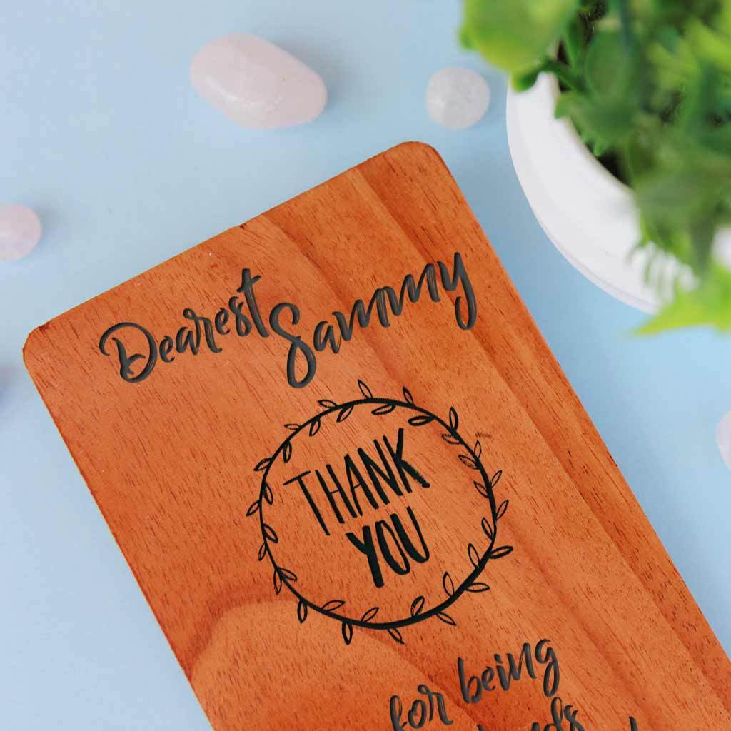 Thank You Cards - Set Of Wooden Cards Engraved With Thank You Note - Image 3