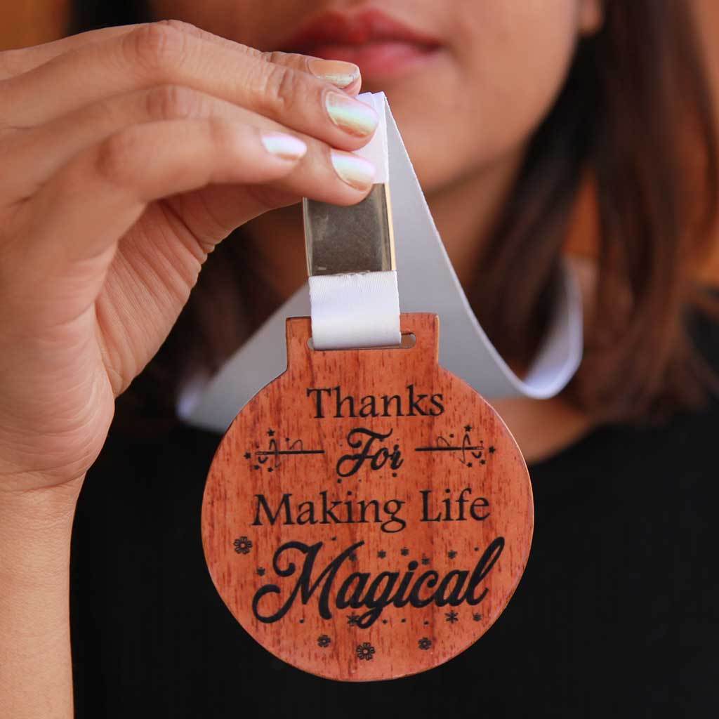 Thanks For Making My Life Bearable/Magical Wooden Medal - Image 2