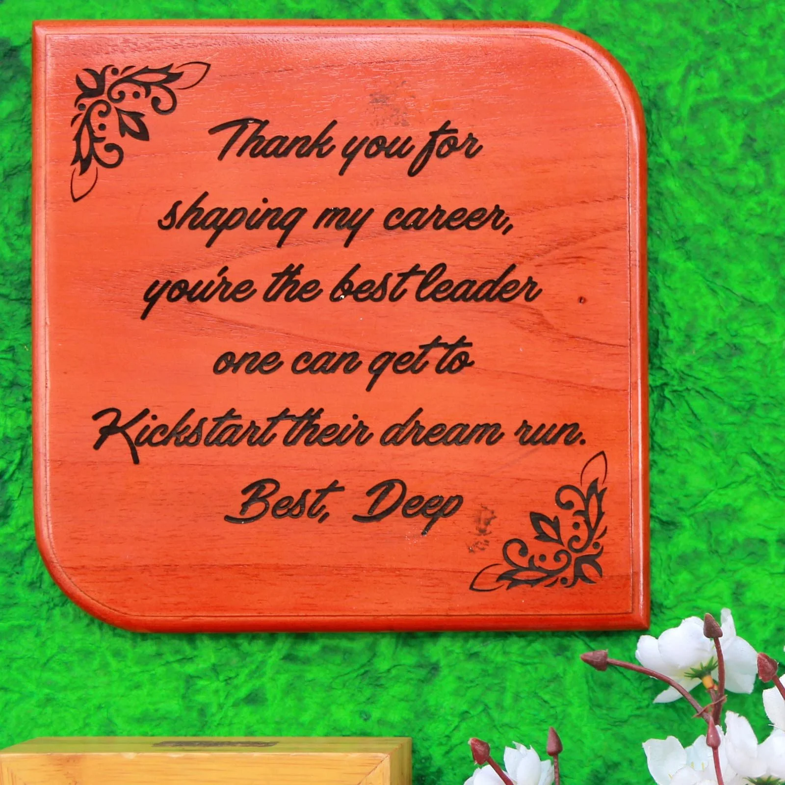Thank You For Shaping My Career Engraved Wood Gift Plaque For Mentor, Boss, Teacher - Image 2