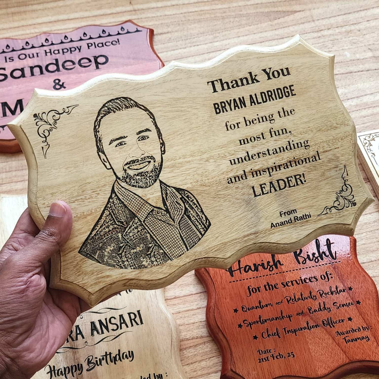 Thank You Gift For Colleagues & Team | Engraved Wooden Corporate Gift - Image 2