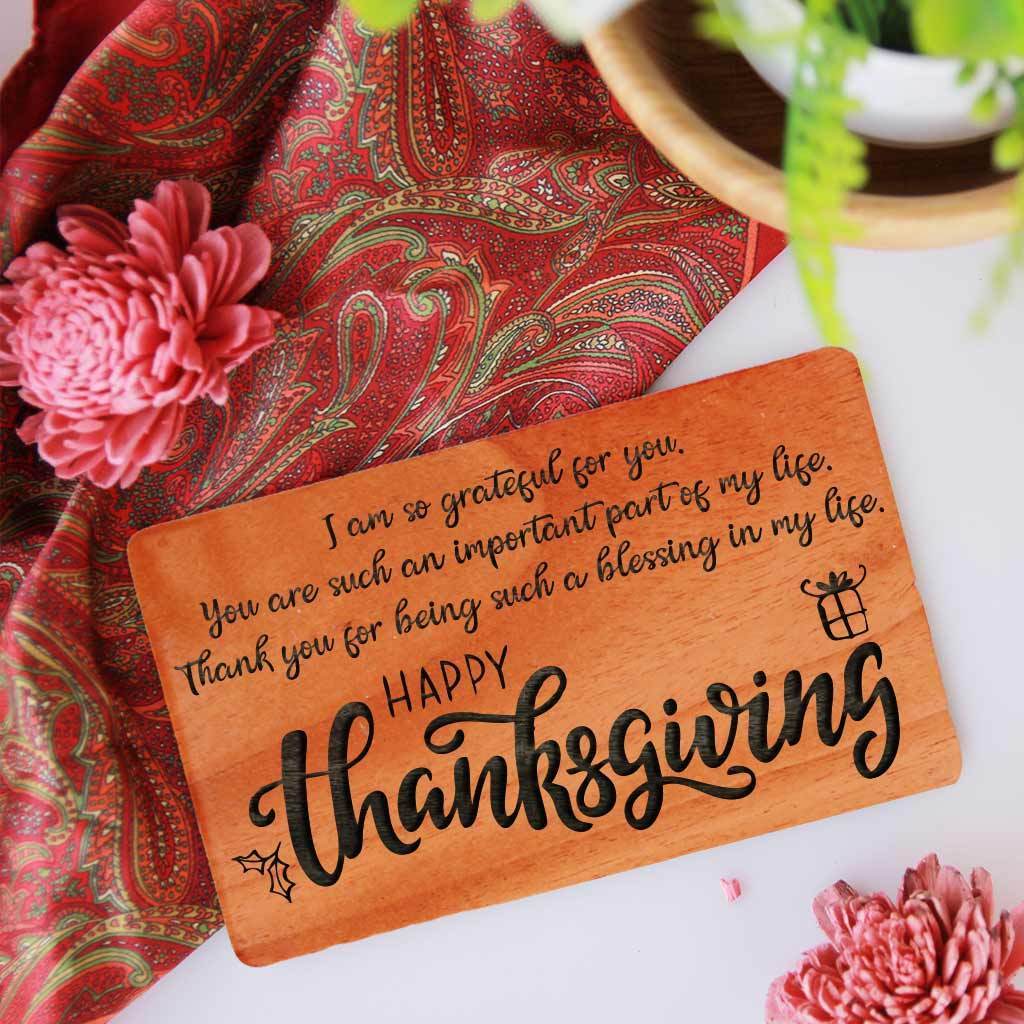 Custom Thanksgiving Cards - Set Of Wooden Thanksgiving Greeting Cards - Image 2
